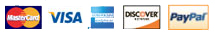 MasterCard Visa American Express Discover PayPal